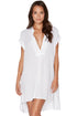 Sexy White Oversize Shirt Style Beach Cover Up
